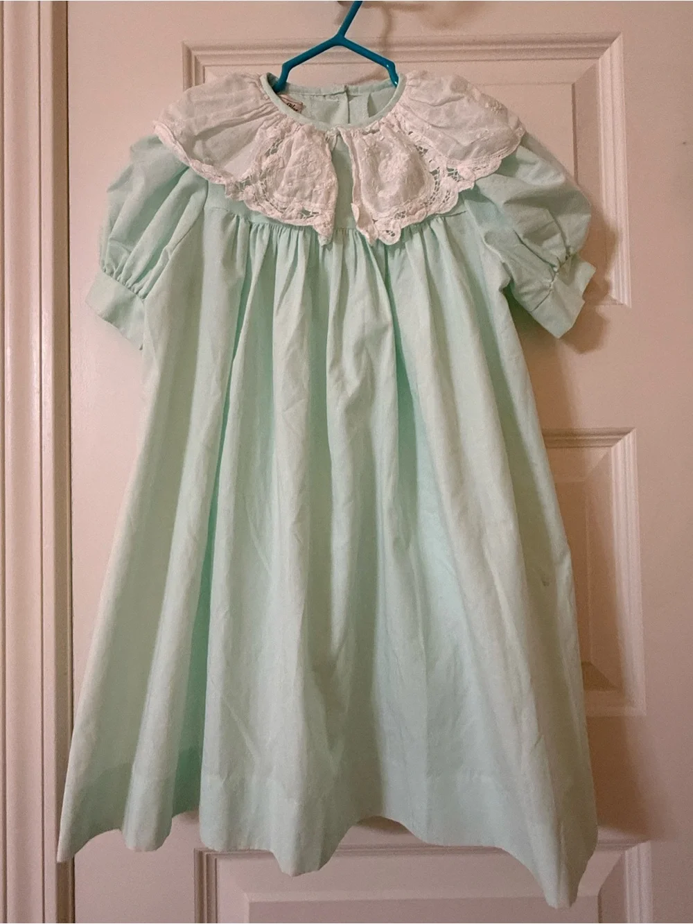 Lavender Blue 2T Mint Green Lace Collar Dress